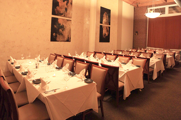 The wine room dining area at Lucas Park Grille